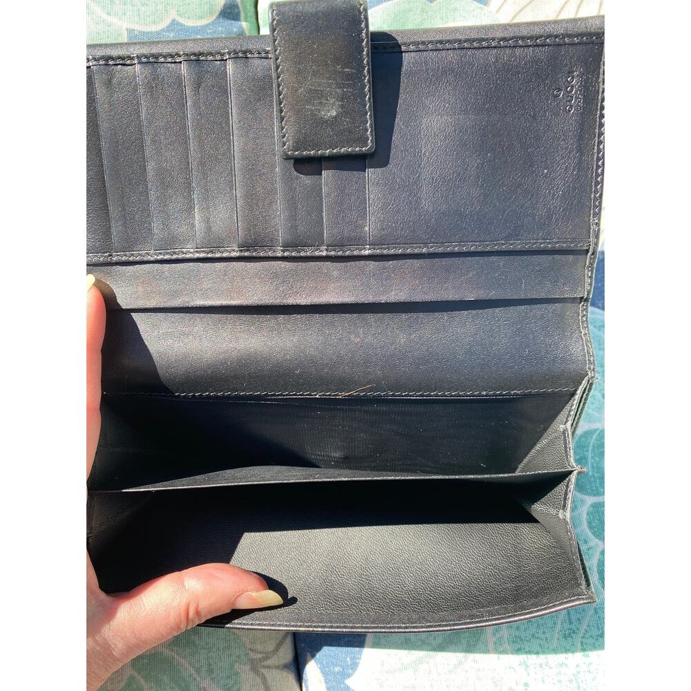 GUCCI Long Wallet Black Men's From Japan i14574 - Picture 15 of 16